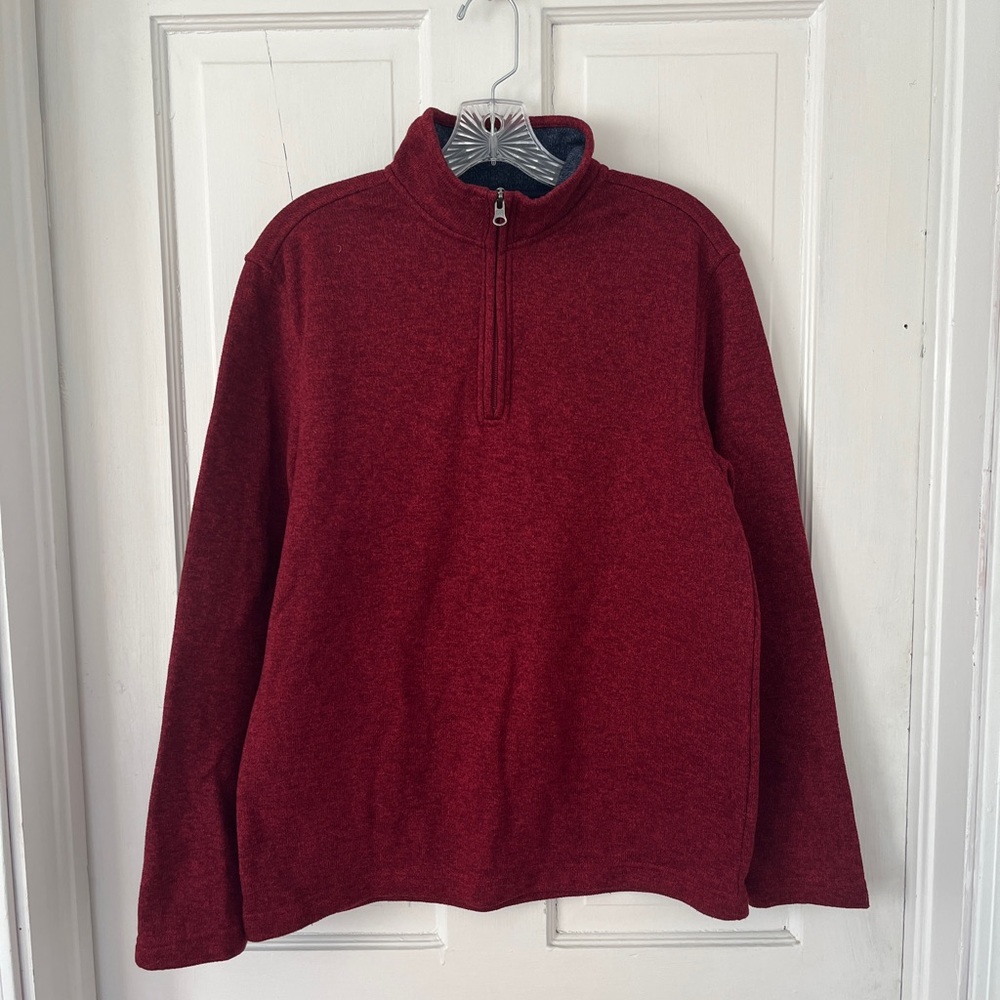 Izod Men's Burgundy Zip-Up Sweater